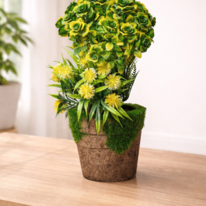 Artificial Mini Rose Bonsai in Pot