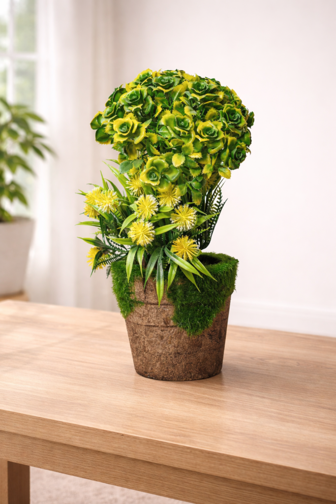 Artificial Mini Rose Bonsai in Pot