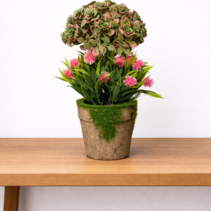 Artificial Mini Rose Bonsai in Pot