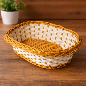 Brown and White Basket